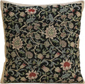 C Charlotte Home Furnishings Inc Fleur De Morris Black Belgian Cushion Cover - 16 in. x 16 in. Cotton/Viscose/Polyester by William Morris