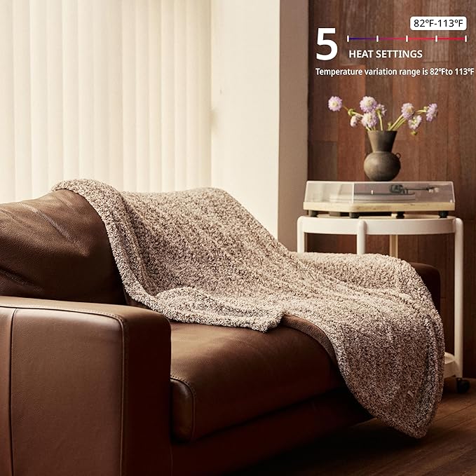 Heated Blanket Electric Throw 50" x 60" -Heated Throw Blanket with 5 Heating Levels & 3 Hours Auto Off,Machine Washable,ETL & FCC Certification(Racoon)