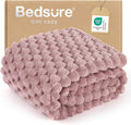 Bedsure Dusty Rose Throw Blanket for Couch - 350GSM Fluffy Plush Bubble Blanket for Bed Home Room Decor, GentleSoft Cute Fleece Soft Cozy Gifts for Women Girls, 50x60 Inches