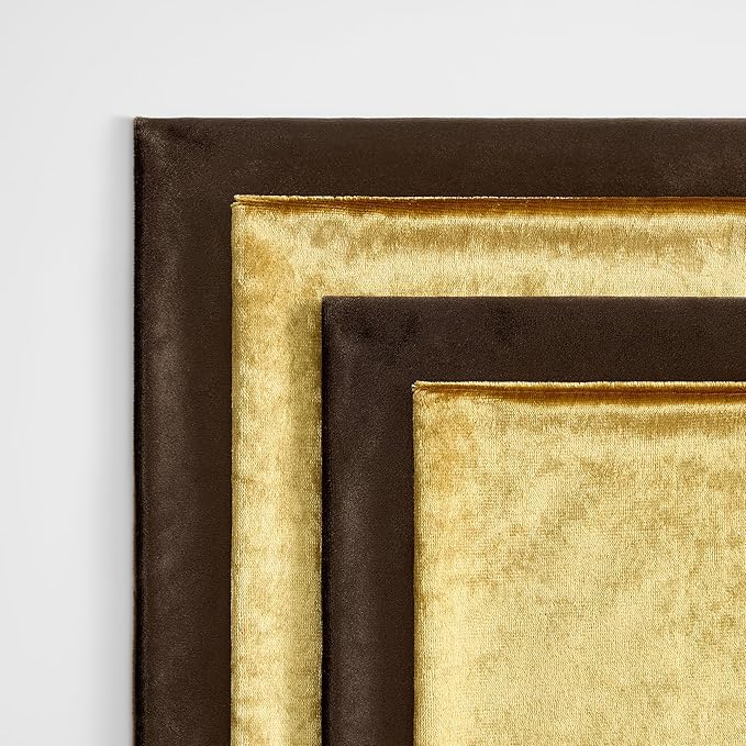 GIGIZAZA Brown Gold Pillow Covers 18x18,Velvet Soft Throw Pillow Covers Set of 4 Square Decorative Modern Pillows Covers for Living Room
