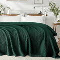 Exclusivo Mezcla King Size Fleece Blanket for Bed, Extra Soft Warm Decorative Fuzzy Blanket for Women, Lightweight Cozy Bedding Blankets, 90x104 Inches, Forest Green