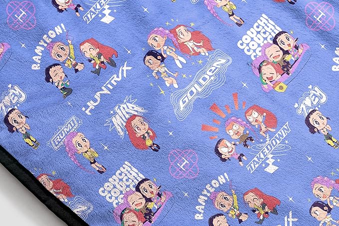 Jay Franco Kids Plush Throw Blanket – Ultra Soft Cozy Plush Fleece for Bed, Couch, Sofa, Home Décor, Official Licensed Huntrix, Purple - Kpop Demon Hunters, 46x60 - Throw Blanket