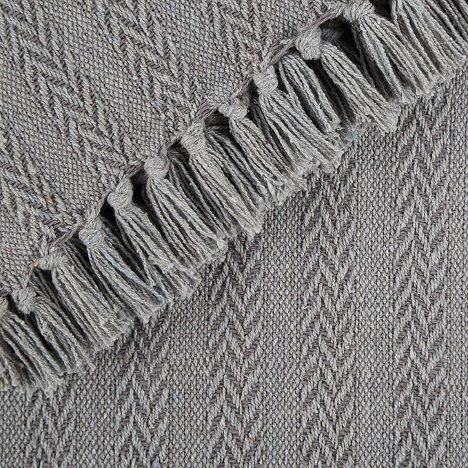 DII Industrial Tonal Textured Woven Throw 50x60, Cool Gray