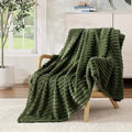Monbix Olive Green Fleece Throw Blanket for Couch- Room Decor Soft Cozy Blankets for Women, Lightweight Fleece Flannel Bed Blanket Suitable for All Seasons(50"×60",Olive Green)