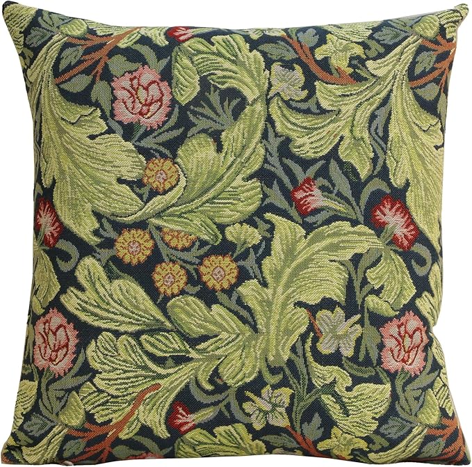 Charlotte Home Furnishings Throw Pillow Covers 16x16 in Green Leicester Decorative Couch Pillow Covers Boho European Tapestry Cushion Cases Living Room Cozy Home Decor Jacquard Woven Soft Cotton