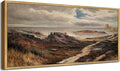 SHENIFY Vintage Framed Wall Art Seaside Path Wilderness Landscape Painting Retro Coastal Scenery Farmhouse Kitchen Living Room Decor - 8x16in Natural Framed