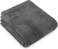 PAVILIA Super Soft Throw Blanket for Couch, Fluffy Cozy Lightweight Grey Blanket, Large Fuzzy Warm Knit Blanket for Bed Sofa, Dark Gray, 60x80