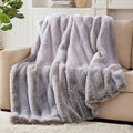Hyde Lane Soft Faux Rabbit Fur Throw Blanket, Luxury Plush Fuzzy Blanket for Sofa Couch, Thick Fluffy Cozy Throw for Women As a Gift, Periwinkle Chinchilla, 60"x80"