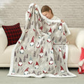 Cozy Bliss Gnome Throw Blanket Christmas Sherpa Blanket Warm Reversible Plush Throw Blanket,Ultra Soft Cozy Blanket for Couch,Sofa and Bed(Xmas Gnome,50"x60")