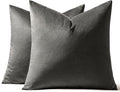 MIULEE Pack of 2 Velvet Pillow Covers Decorative Square Pillowcase Soft Solid Cushion Case for Sofa Bedroom Car 20 x 20 Inch Dark Grey