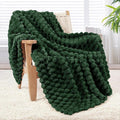 Whale Flotilla Throw Blanket for Couch with Jacquard Pattern, Fuzzy Soft Cozy Exquisite Blankets for All Season, Warm and Fluffy, 50x60 Inch, Emerald Green