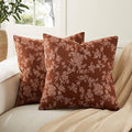 100% Cotton French Pastoral Throw Pillow Covers Set of 2, 16x16 Inch Background/Terracota Farmhouse Decorative Cushion Covers for Sofa Bed Living Room Home Decor