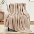 Exclusivo Mezcla Soft Fleece Throw Blanket for Couch, Super Soft Velvet Plush Fleece Blankets, Fuzzy Cozy and Warm for Winter, 50x60 Inches, Camel