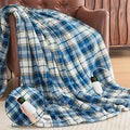 OCTROT Heated Blanket Electric Throw 50X60 Heating Throw with 10 Levels 8 Hours Auto Off, Blue Plaid Sherpa Blanket Winter Warmer, for Mom Women, Home Decor for Couch Bed Office