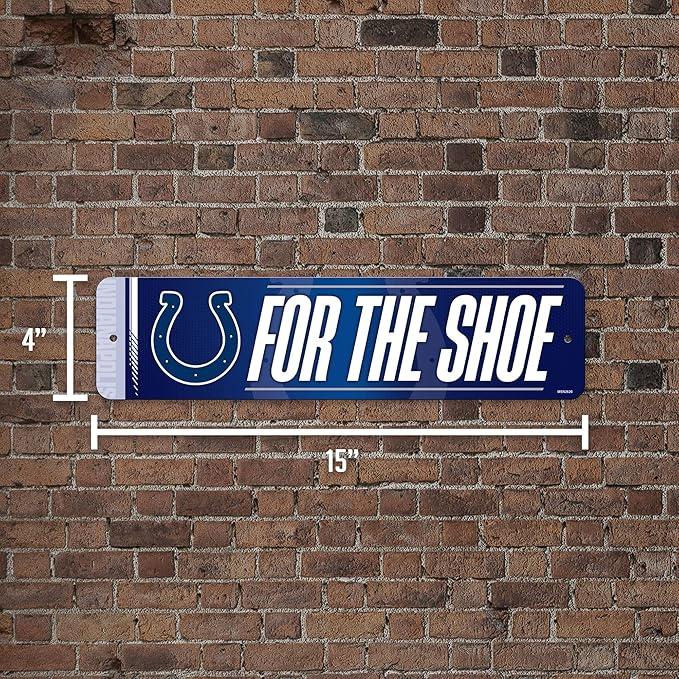 Rico Industries NFL Football Metal Street Sign 4" x 15" Home Décor - Bedroom - Office