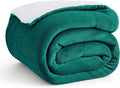 Bedsure GentleSoft Sherpa Fleece Twin Size Blanket for Couch, Non-Heated, Thick and Warm Throw for Women and Men, Soft Fuzzy Plush Twin Blanket for Winter, Forest Green, 60x80 Inches