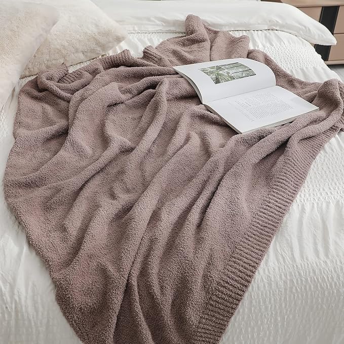 bearberry Super Soft Fluffy Throw Blanket Lightweight Cozy Warm Throw Blankets for Couch Bed Sofa All Season (Rose Taupe, 50”x60”)