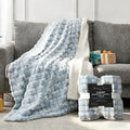 Micromink Sherpa Throw Blanket for Couch, Fluffy Plush Reversible Throw Blanket for Sofa Bed Chair Room Decor - Luxury Soft Cozy Gifts for Women, 50 x 60 Inches, Navy