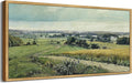 SHENIFY Vintage Landscape Framed Wall Art Rustic Countryside Meadow Farmhouse Decor Retro Grassland Painting for Kitchen Bedroom Living Room Bathroom - 8x16in Natural Framed