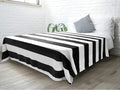 PAVILIA Striped Throw Blanket for Sofa Couch Bed | Soft Flannel Fleece Stripe Black and White Decorative Throw | Warm Cozy Lightweight Microfiber | 60 x 80 Inches