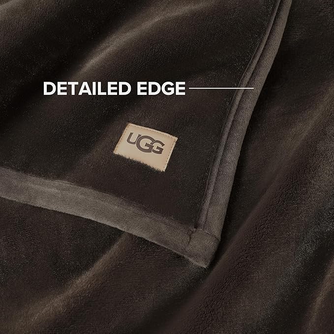 UGG Coco Plush Fleece Throw Blanket – Soft & Cozy Blanket for Couch, Bed & Sofa, Perfect for Home Decor, House Warming Gifts or Luxurious Birthday Gifts for Women, 50" x 70", Brown Root