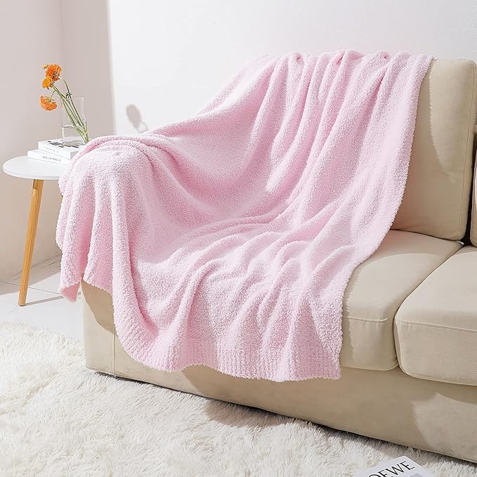 bearberry Super Soft Fluffy Throw Blanket Lightweight Cozy Warm Throw Blankets for Couch Bed Sofa All Season (Pink, 53”x71”)