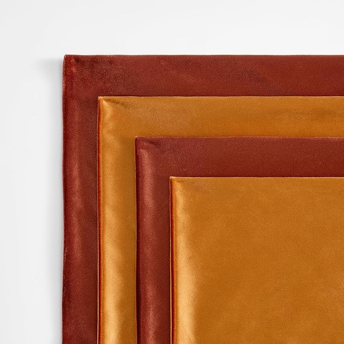 GIGIZAZA Decorative Velvet Pillow Covers - 20x20 Throw Pillows Soft Burnt Orange Covers Accent for Couch Living Room Bed Square Modern Luxury Cushion Covers Home Decor Set of 4
