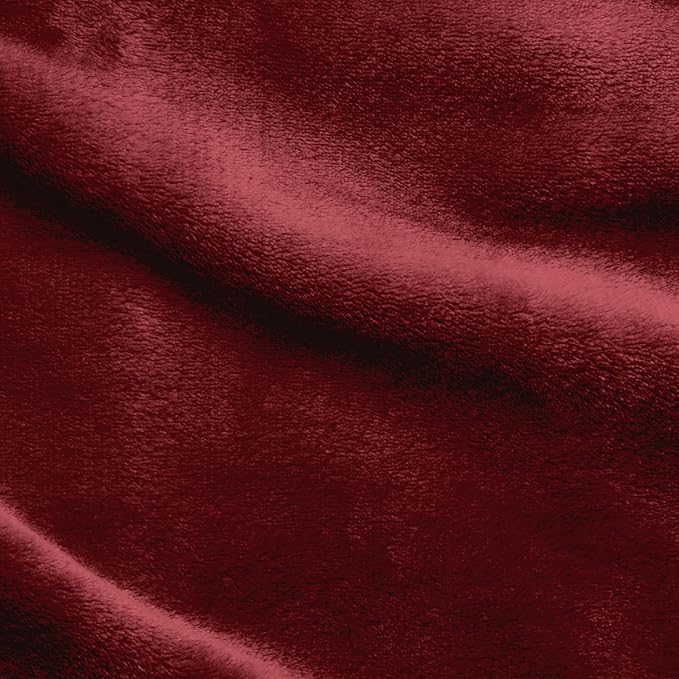 Elegant Comfort Luxury Velvety Softness Fuzzy Plush Micro-Velour Ultra-Soft Blanket , King/California King, Burgundy