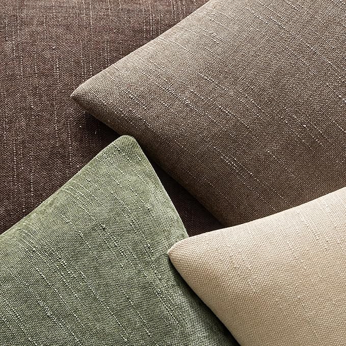MIULEE Pack of 2 Decorative Throw Pillow Covers Soft Chenille Throw Pillows Solid Textured Cushion Covers for Spring Couch Sofa Bedroom Living Room 20x20 Inch, Sage Geen