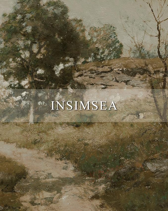 InSimSea 2 Pcs Framed Wall Art Vintage Farmhouse Decor, Country Road Paintings Above Bed Wall Decor, Canvas Prints, Rustic Scenery Pictures for Living Room,Bedroom,Office, 16"x24", set of 2
