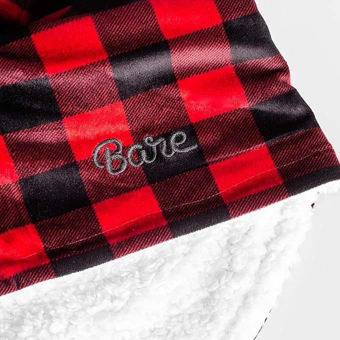 Bare Home Wearable Blanket Hoodie - Soft Plush Sherpa - Warm and Cozy - Oversized Wearable Blanket - Adult & Kid Sizes