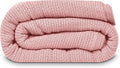 Linteum Textile Supply Leno Weave Rose Blanket, Queen 100% Cotton, Lightweight, Warm, Fluffy, Premium and Durable Soft & Cozy Bed Blanket for Home, Couch, Sofa & Dorm, All Season Throw [90x90]