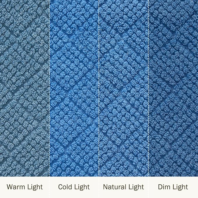 EMME Fleece Blanket, 3D Jacquard Throw Blanket for Couch and Bed, Soft Cozy and Fluffy Blankets Lightweight Luxury Flannel with Waffle Design (Navy Blue, 60" x 80")