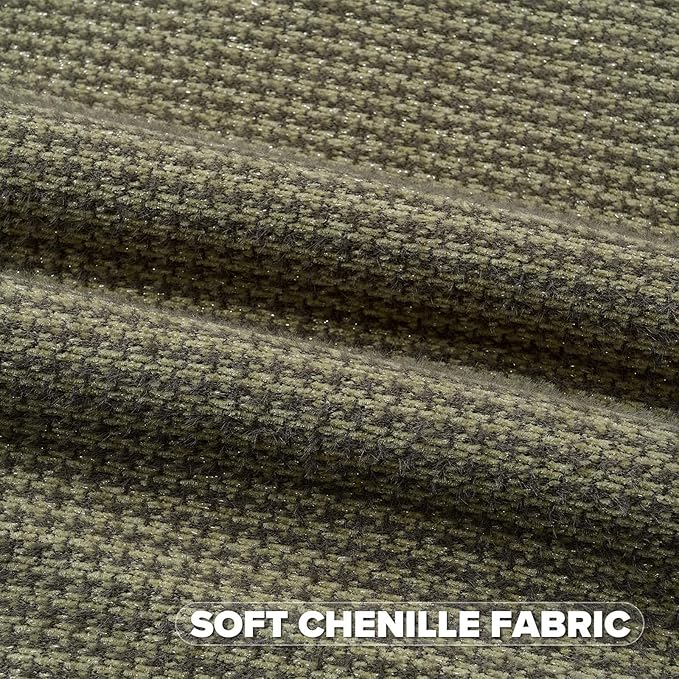 FUTEI Olive Green Decorative Throw Pillow Covers 18x18 Inch Set of 2,Soft Houndstooth Gingham Textured Cushion Case,Modern Home Decor for Couch Bed Living Room