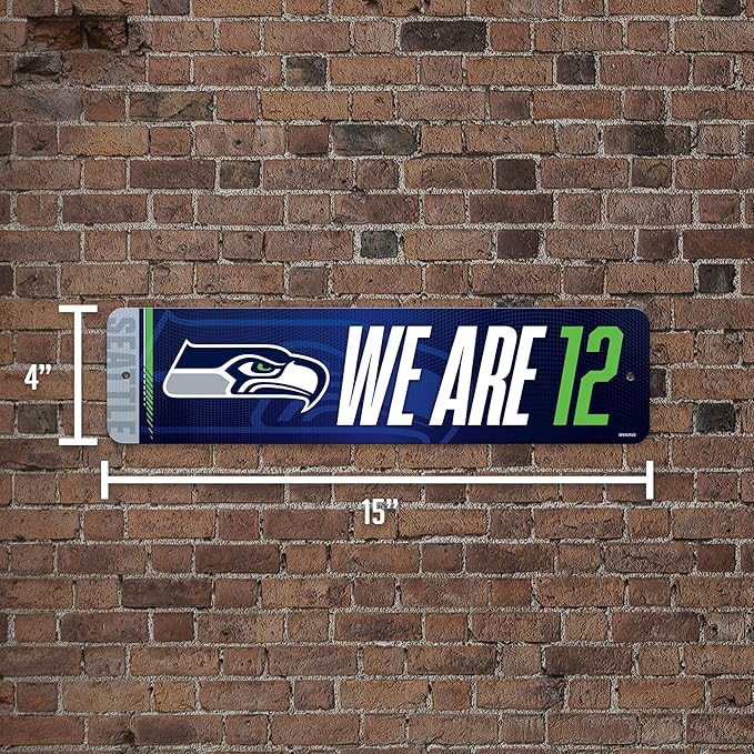 Rico Industries NFL Football Metal Street Sign 4" x 15" Home Décor - Bedroom - Office