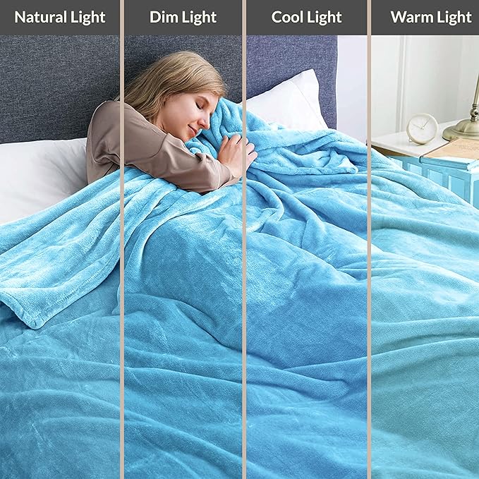 IR Imperial Rooms Fleece Blanket King Size, Pack of 8 – Soft 400 GSM Plush Microfiber King Size Blanket, Warm Lightweight King Blanket for The Bed, Bulk Value Pack 108x90 Inches, Light Blue
