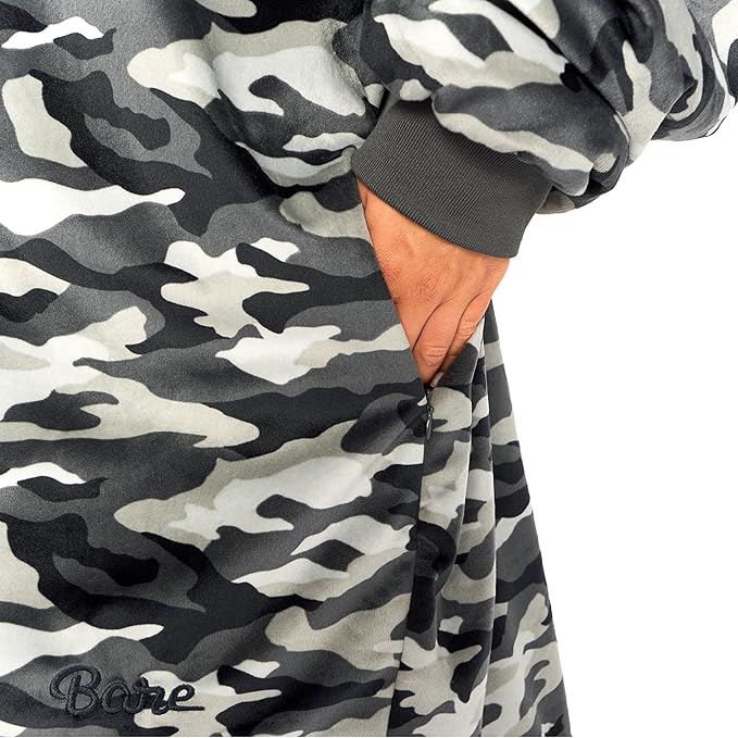 Bare Home Wearable Blanket Hoodie - Soft Plush Sherpa - Warm and Cozy - Oversized Wearable Blanket - Adult & Kid Sizes