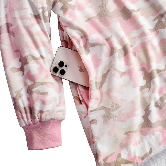 Bare Home Wearable Blanket Hoodie - Soft Plush Sherpa - Warm and Cozy - Oversized Wearable Blanket - Adult & Kid Sizes