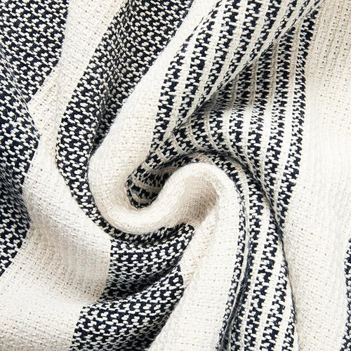 Americanflat 50x60 Throw Blanket - Soft and Breathable Cotton Throw Blanket for Couch, Bed, Chair - Decorative Blankets Perfect for Home, Office, or Outdoor Use - Black and White Stripe Design