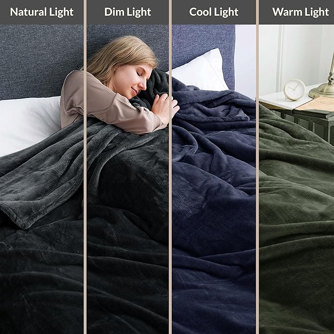MOONLIGHT20015 Fleece Blanket King Size, Pack of 8 – Soft 400 GSM Plush Microfiber Rust King Size Blanket, Warm Lightweight King Blanket for The Bed, Bulk Value Pack 108x90 Inches, Black