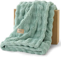 Bedsure 3D Fleece Bubble Blanket for Couch - GentleSoft Green Spring Throw Blanket for Sofa Bed St Patrick's Day Decor - Luxury Soft Cozy Gifts for Women, Lightweight, All Seasons, Sage Green,50"×60"