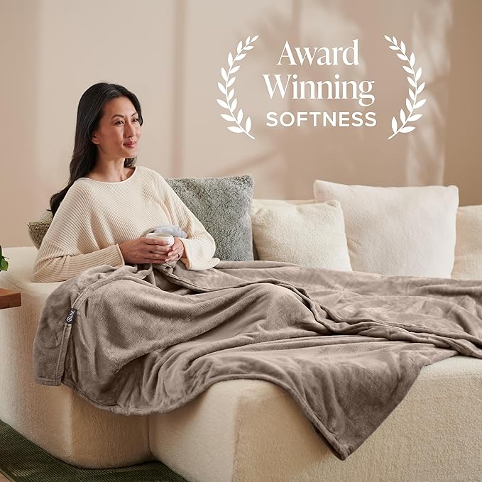 Bare Home Fleece Blanket - Twin/Twin Extra Long - Ultra-Soft Lightweight for Bed, Sofa, and Couch - Luxury Microplush - Cozy Warm Blanket (Twin/Twin XL, Taupe)