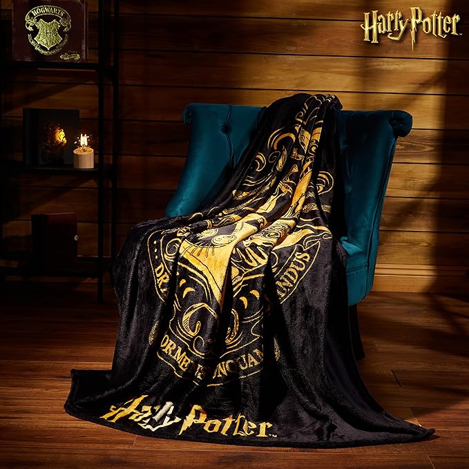 Harry Potter Fleece Throw Blanket Soft Cozy Bed Blanket Hogwarts Bedroom Decor Plush Comforter 59" x 51" for Bedroom Travel Gifts for Kids