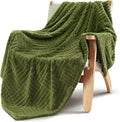 Whale Flotilla Lightweight Fleece Throw Blanket for Couch, Fuzzy Soft Blankets with Decorative Jacquard Pattern for All Season, Warm and Fluffy, 50x60 Inch, Olive
