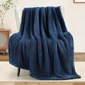 Exclusivo Mezcla Soft Fleece Throw Blanket for Couch, Super Soft Velvet Plush Fleece Blankets, Fuzzy Cozy and Warm for Winter, 50x60 Inches, Navy Blue