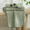 Amélie Home Premium Chenille Throw Blanket, Soft Cozy Moss Stitch Knit Blanket for Couch, Sofa, Chair, Home Decor, Sage Green 50"x60"