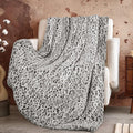Grey Leopard Print Throw Blanket for Women, Soft Warm Cheetah Blanket, Cozy Fleece Throw for Bed Sofa Couch, Home Decor Living Room Bedroom Decor, Mothers Day Birthday Gifts for Mom Grandma, 50"x60"