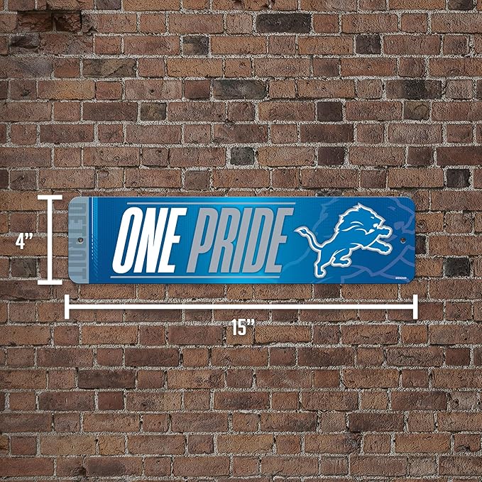 Rico Industries NFL Football Metal Street Sign 4" x 15" Home Décor - Bedroom - Office