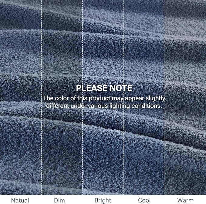 Madison Park Fuzzy Knit Blanket Dream Soft Blanket Cozy Breathable Cover Luxrurious Feathersoft Feel, All Seasons Lightweight Bedding for Summer Cover for Bed, Couch & Sofa, Twin, Navy Blue