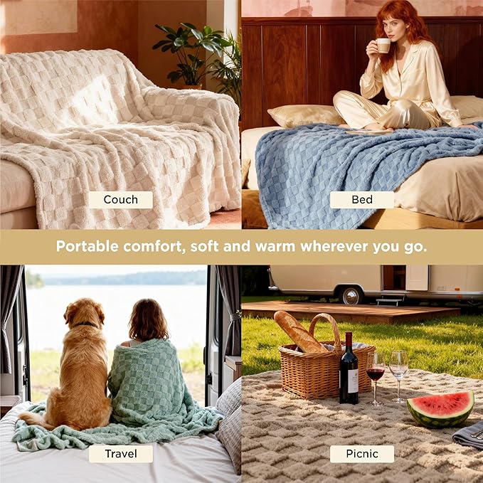 Bedsure GentleSoft King Size Blanket for Bed - Super Soft Cozy Blankets for Women Men Girls, Large Fuzzy Fleece Spring Throw for Bedroom Decor, Sage Green,108x90 Inches